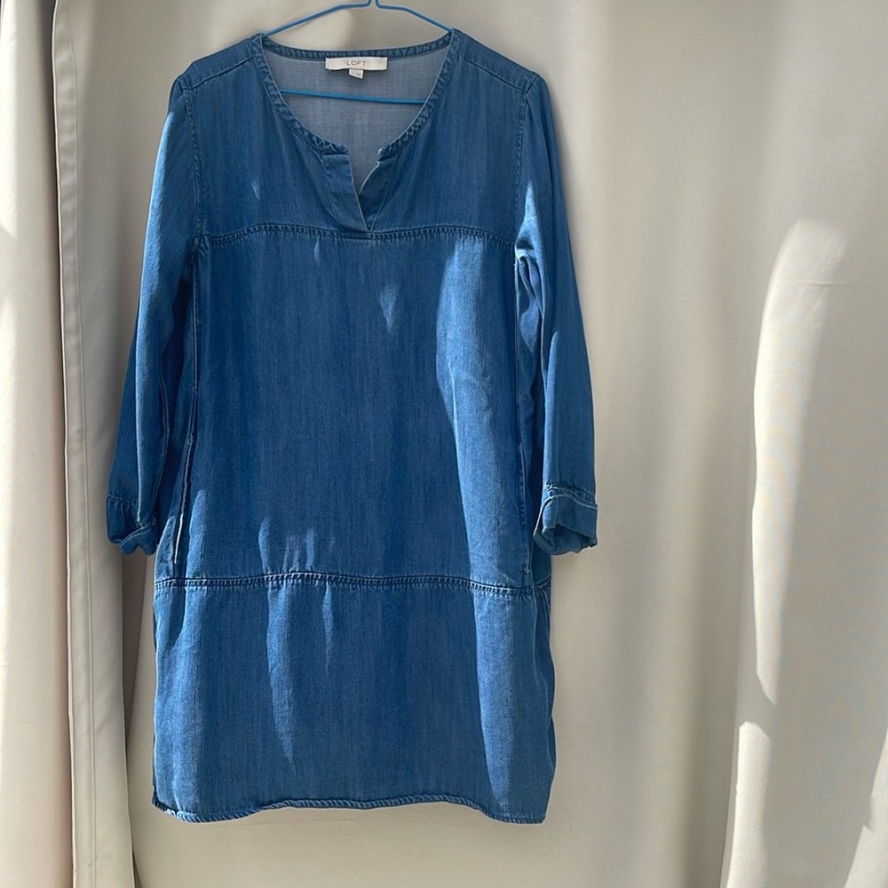 Loft Blue Denim Dress